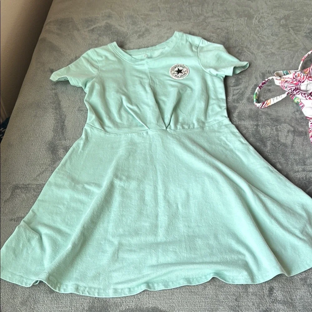 Converse and Butterfly Print Kids Dress - Multicolor - size 8-10 and 7
